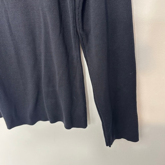 Ann Taylor Black 100% Silk Turtleneck Sweater XL Ribbed Knit Long Sleeve - Picture 3 of 8